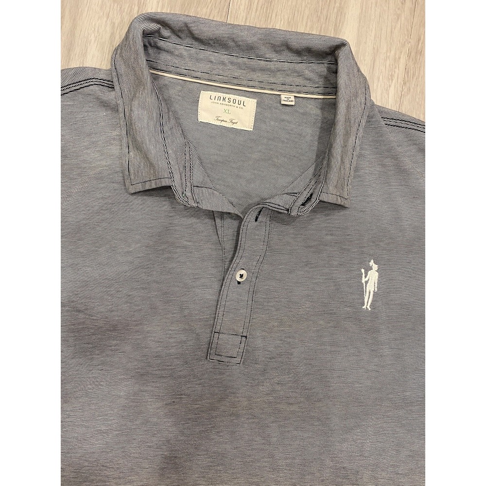 Linksoul Golf Men's Size XL Gray Short Sleeve Polo Shirt Indian *Flaw *Tiny Hole